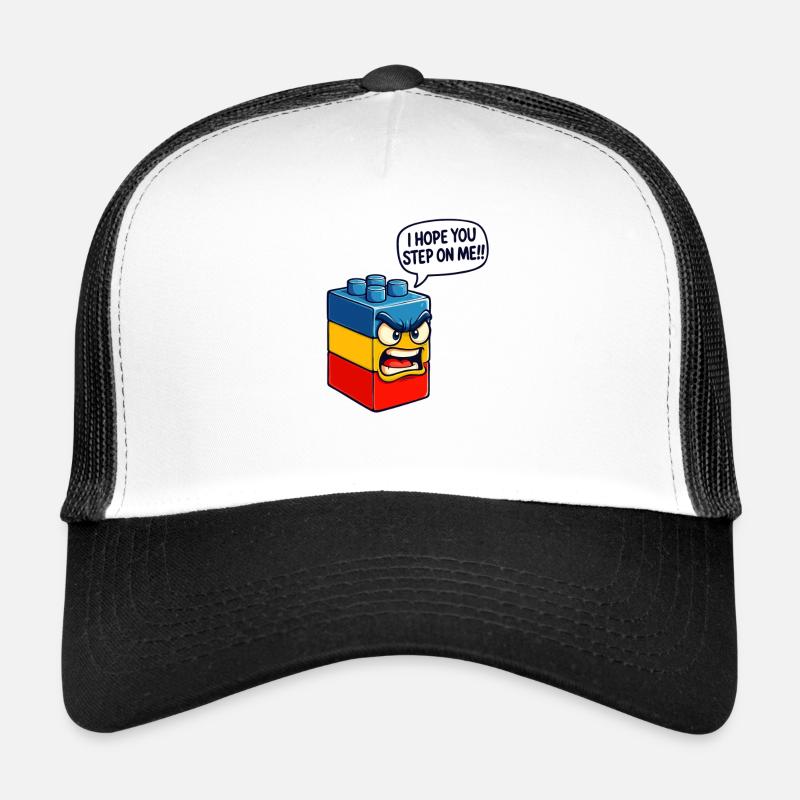 J’espère que vous me marcherez sur la construction de blocs de construction de briques - Casquette trucker  - blanc/noir
