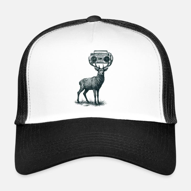 Cerf avec Boombox Casquette trucker 