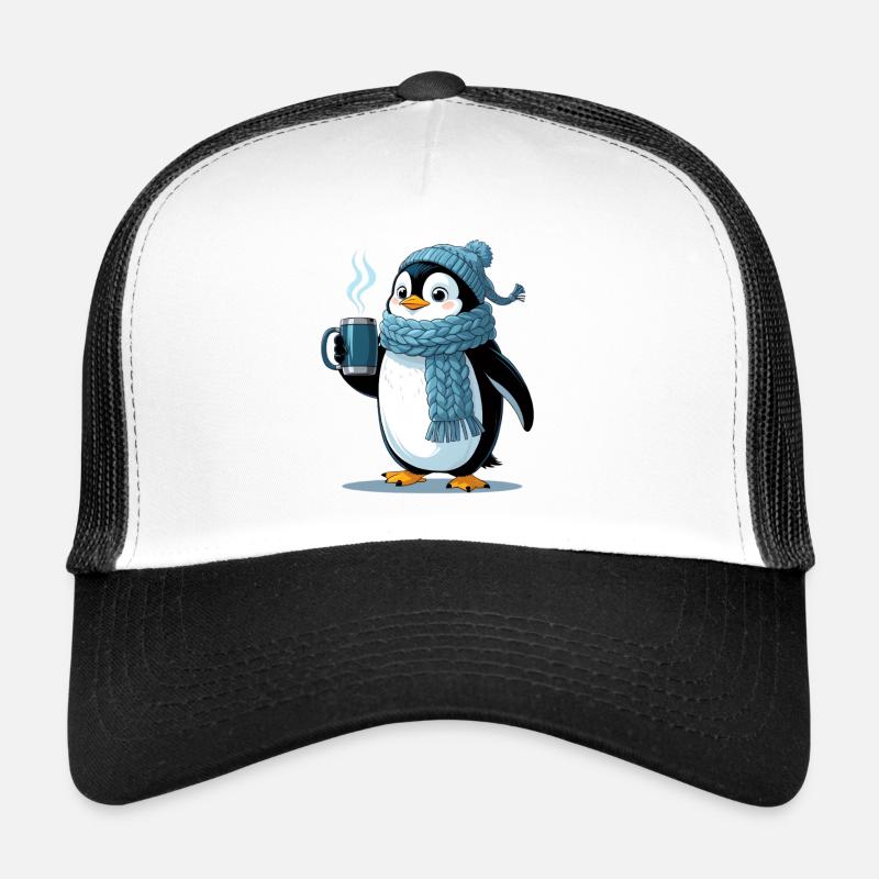 Kuschelpinguin mit blauer Mütze Trucker Cap
