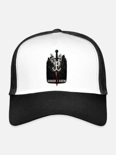 Honor i Krew Art de la résistance polonaise - Casquette trucker  - blanc/noir - Devant