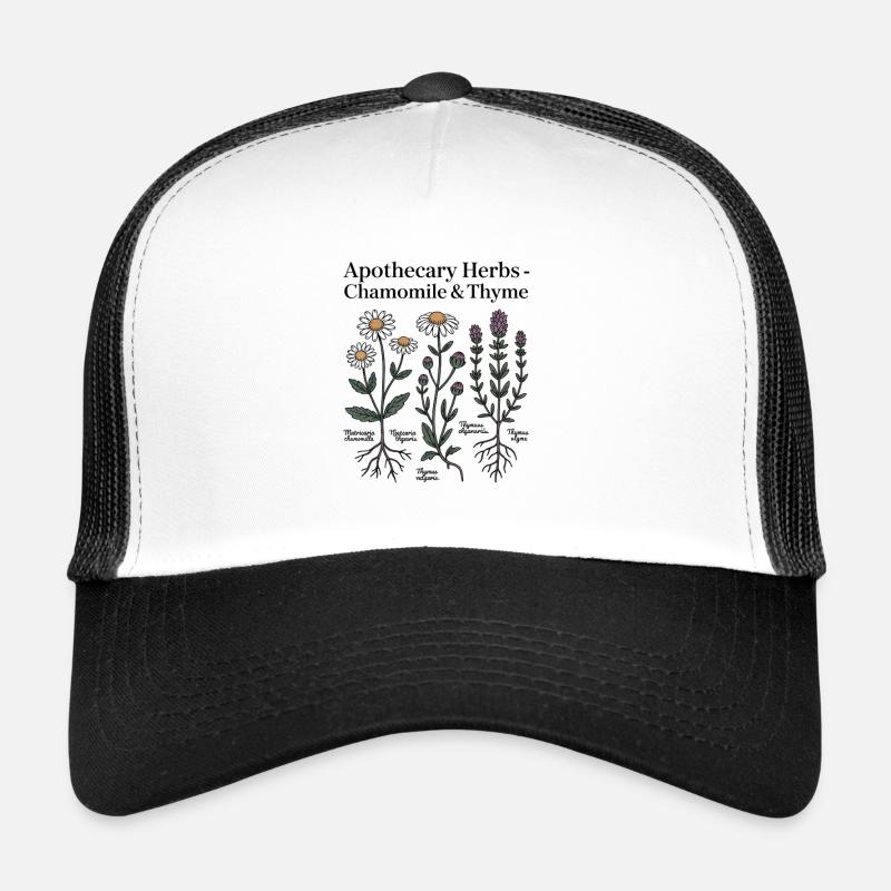 Plantes médicinales de camomille et de thym Casquette trucker 
