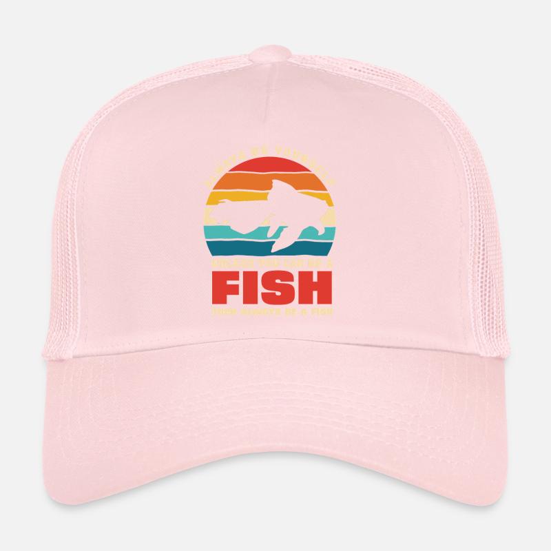 Fish Be Yourself Coucher de soleil rétro Casquette trucker 