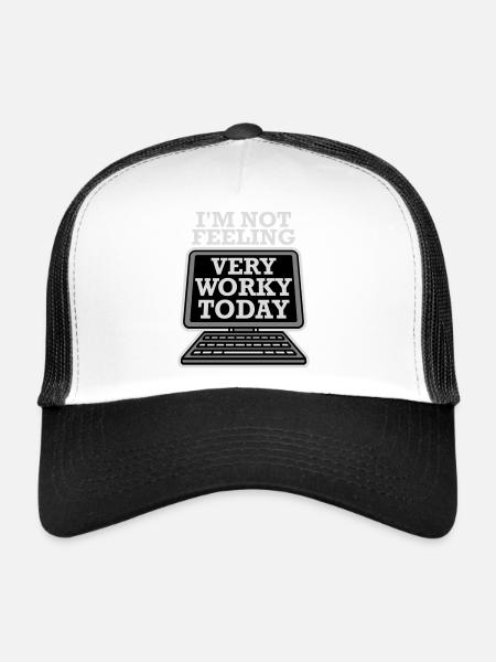 Je ne me sens pas très worky aujourd’hui Faul Arbeit humour - Casquette trucker  - blanc/noir - Devant
