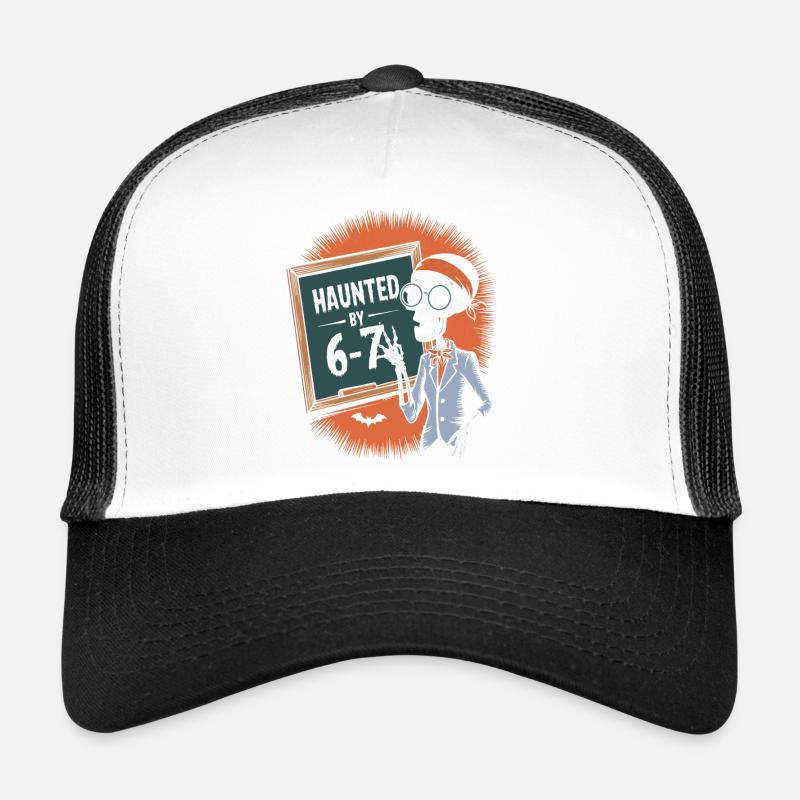 Conception de squelette hanté avec tableau noir et chauves-souris Casquette trucker 