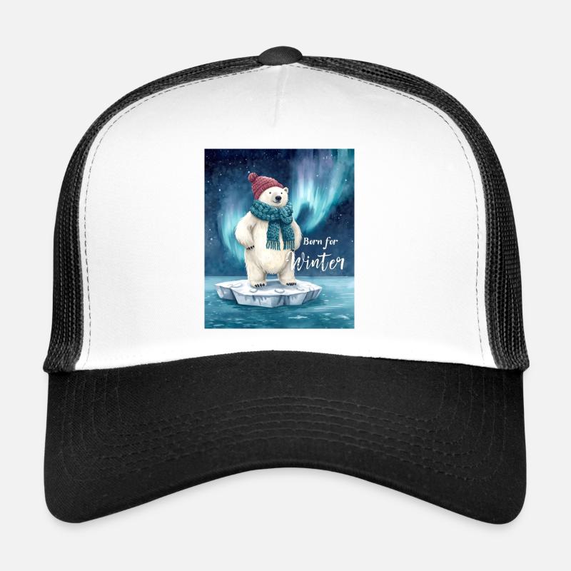 Born for Winter Polar Bear - Trucker Cap - white/black