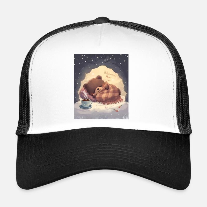 Hibernation Mode On Bear Cozy Night - Trucker Cap - white/black
