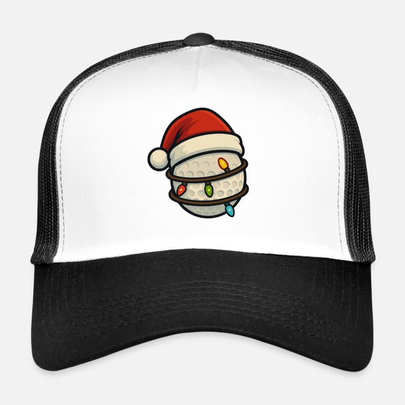 Drôle de balle de golf Noël Père Noël vacances Casquette trucker 