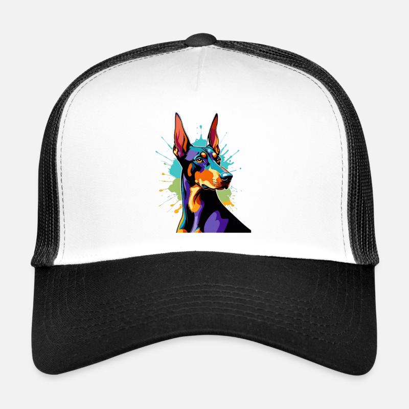 Explosion de couleurs Doberman Casquette trucker 