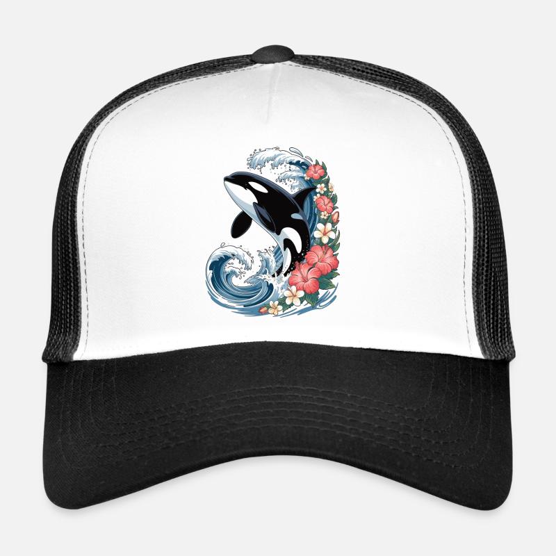 Orque dans les vagues tropicales Casquette trucker 