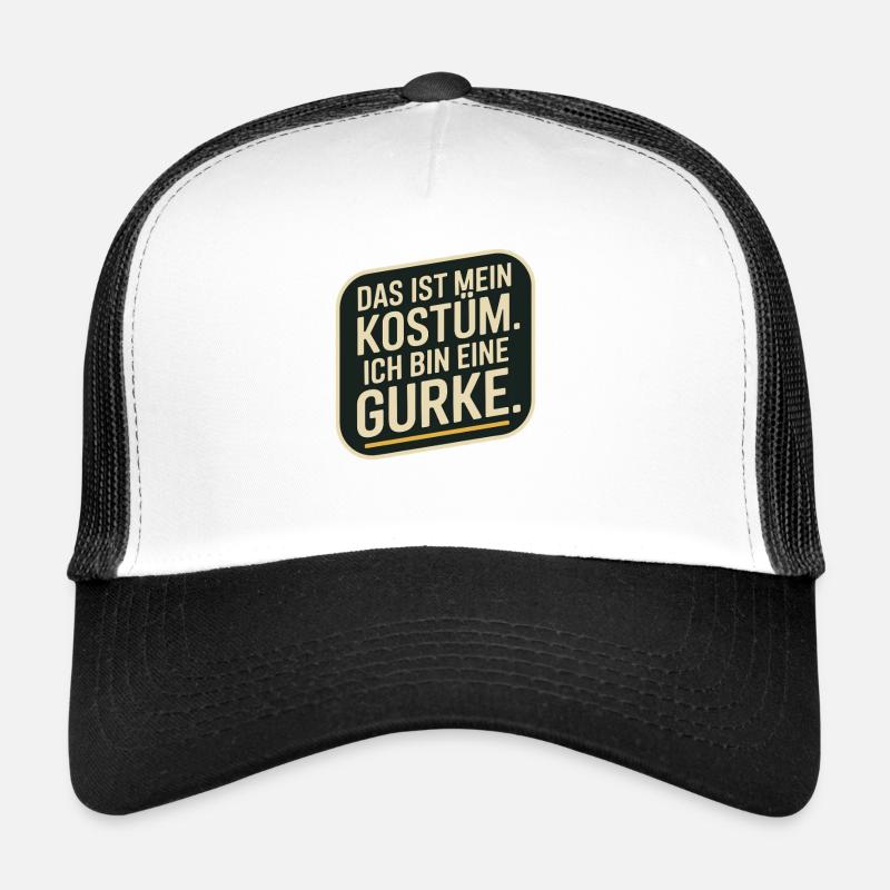 Gurke Das Ist Mein Gurken Kostüm Fasching Karneval - Trucker Cap - Weiß/Schwarz