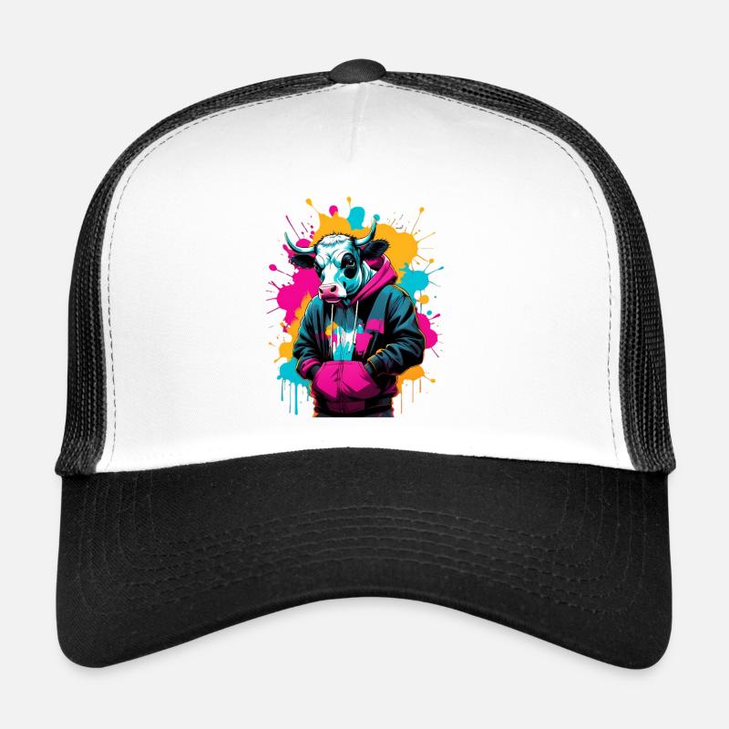 Vache graffiti en sweat à capuche Casquette trucker 