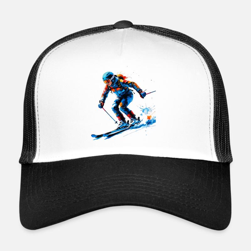 Éclaboussures de peinture mouvement du ski Casquette trucker 