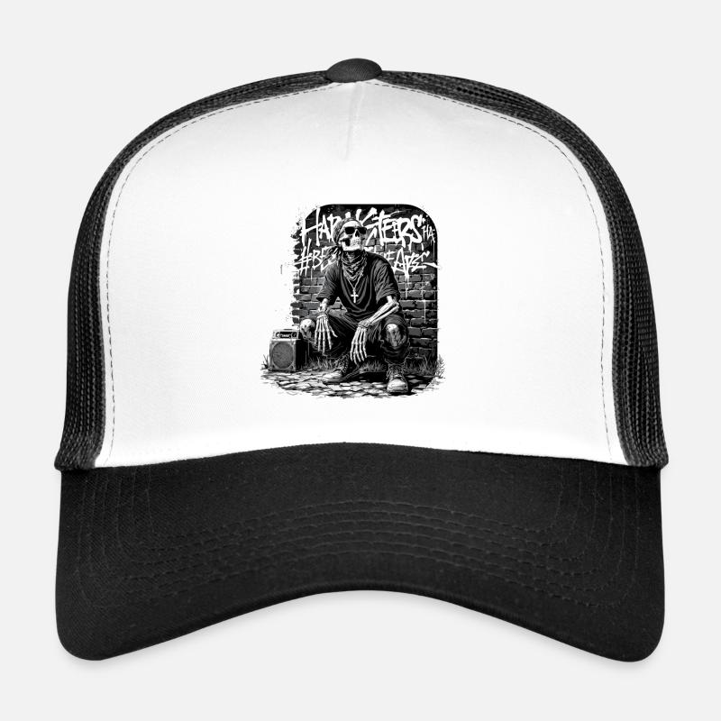 Graffiti squelette avec Boombox Casquette trucker 