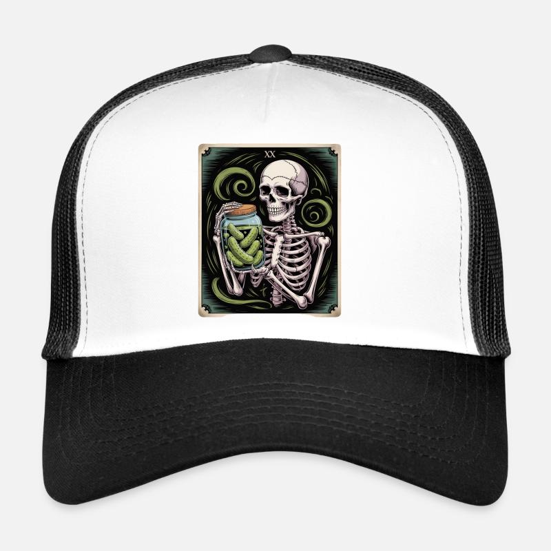 Tarot Card XX Skeleton with Pickles Jar Trucker Cap