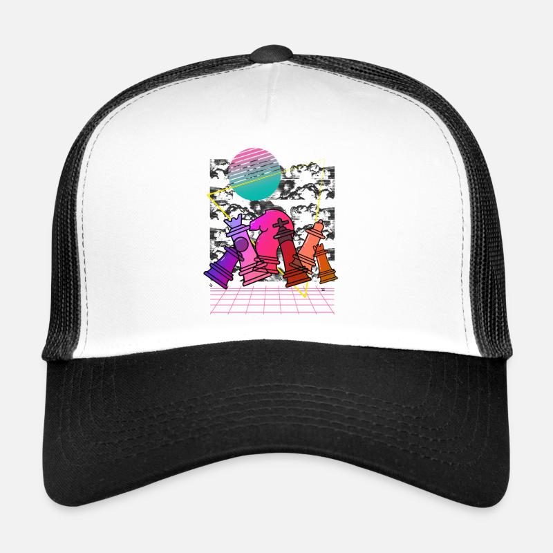 Neon-Schach Kollage Trucker Cap