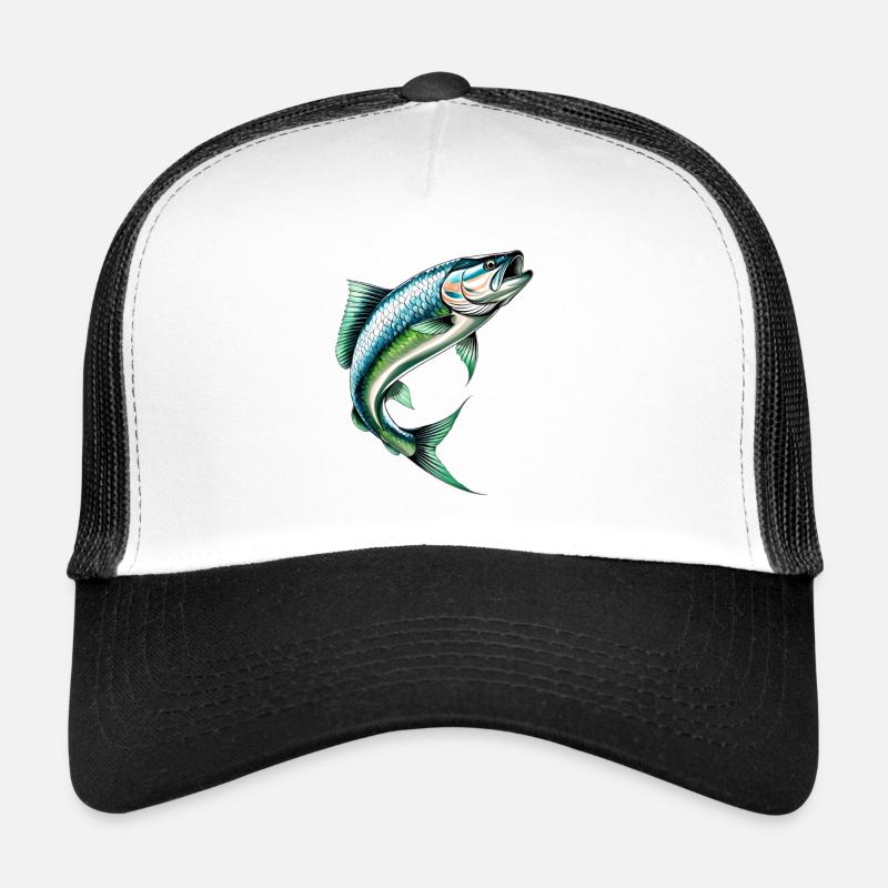 Springender Barsch im Grünblau Trucker Cap