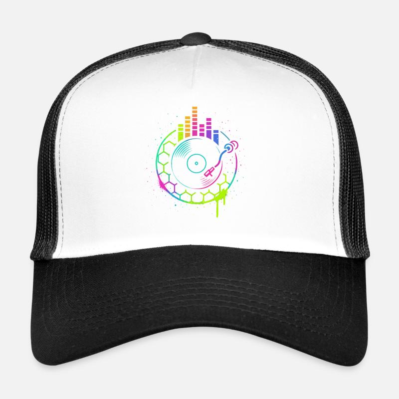 Music Vinyl Turntable DJ Equalizer Retro Trucker Cap