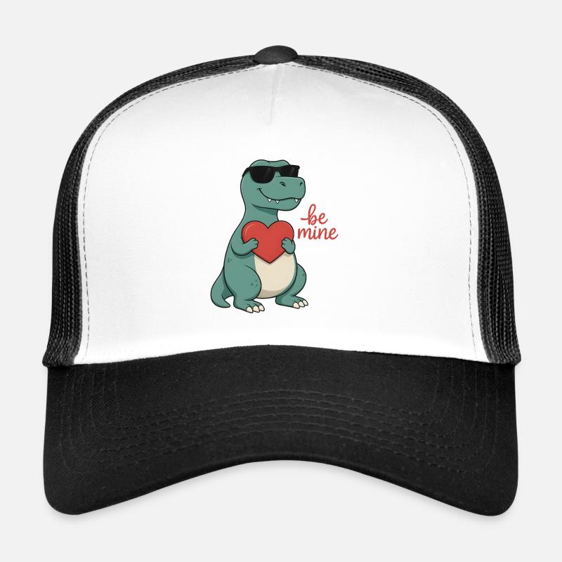 Cooler Dino mit Herz – Valentinstag Design Trucker Cap