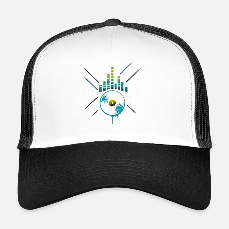 Égaliseur vinyle néon, rythmes de club techno Casquette trucker 