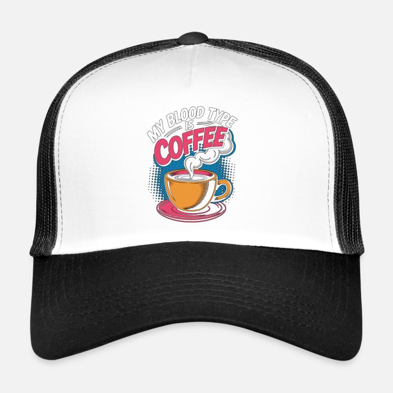 Lab Technician My Blood Type Is Coffee Phlebotomy Trucker Cap