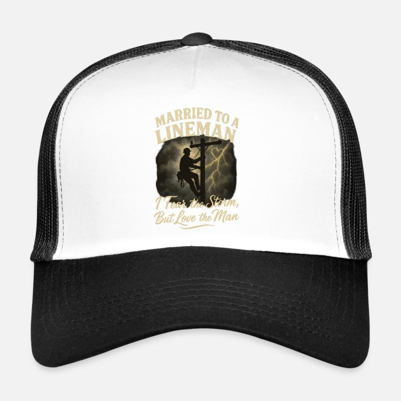 Verheiratet Mit Einem Elektriker, Liebe Den Mann - Trucker Cap - Weiß/Schwarz