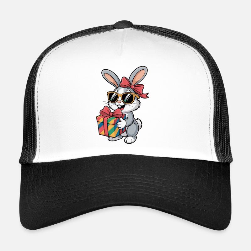 Un lapin heureux avec cadeau Casquette trucker 