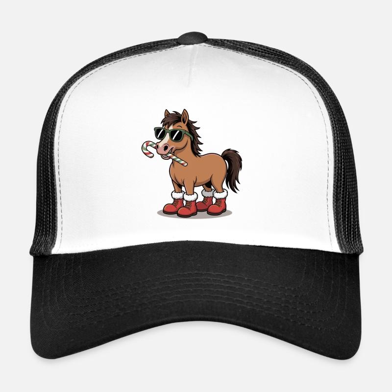 Winterpferd im Candy Cane Stil Trucker Cap