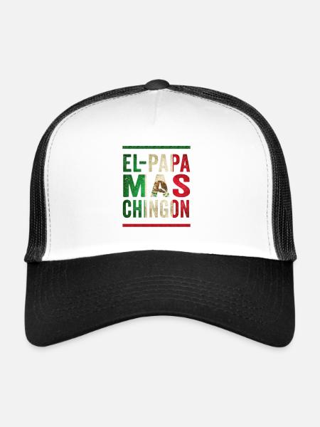 Père vintage mexicain qui dit design - Casquette trucker  - blanc/noir - Devant