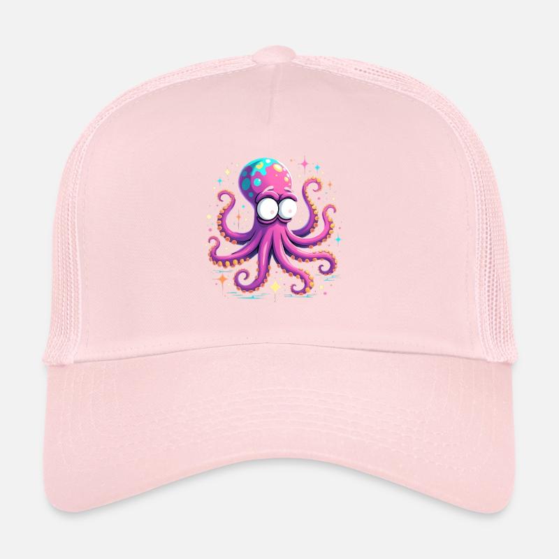 Explosion de couleurs de pieuvre néon Casquette trucker 