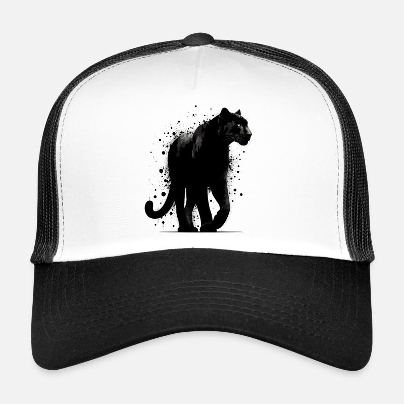 Eleganter Panther - Trucker Cap - Weiß/Schwarz