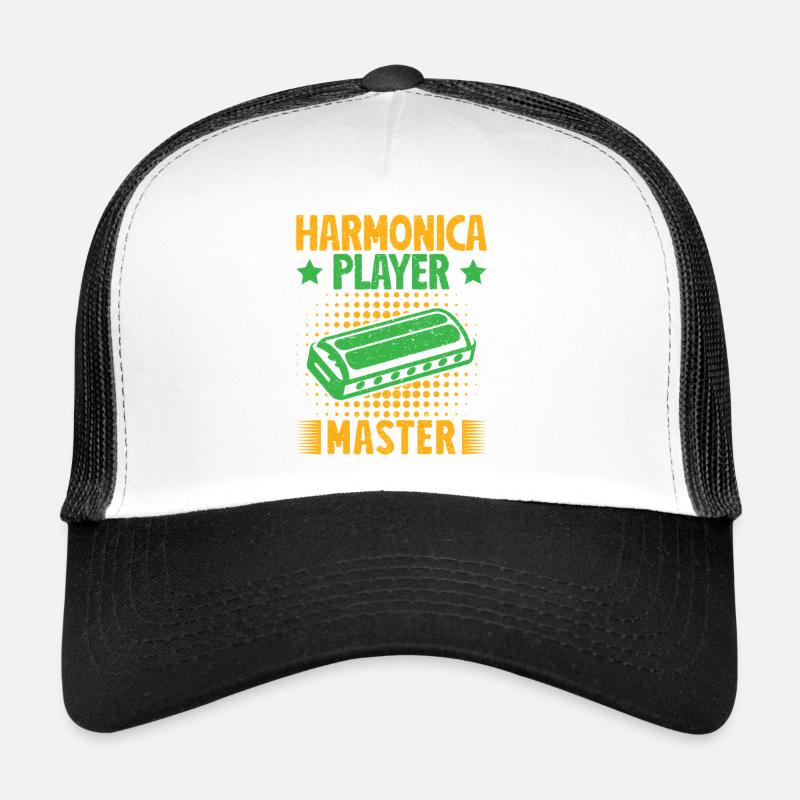 Funny Harmonica Player Master Harmonica Trucker Cap