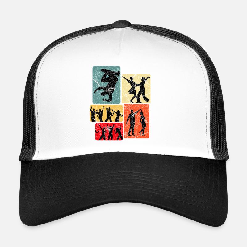 Tanzsilhouetten im Retro-Block Trucker Cap