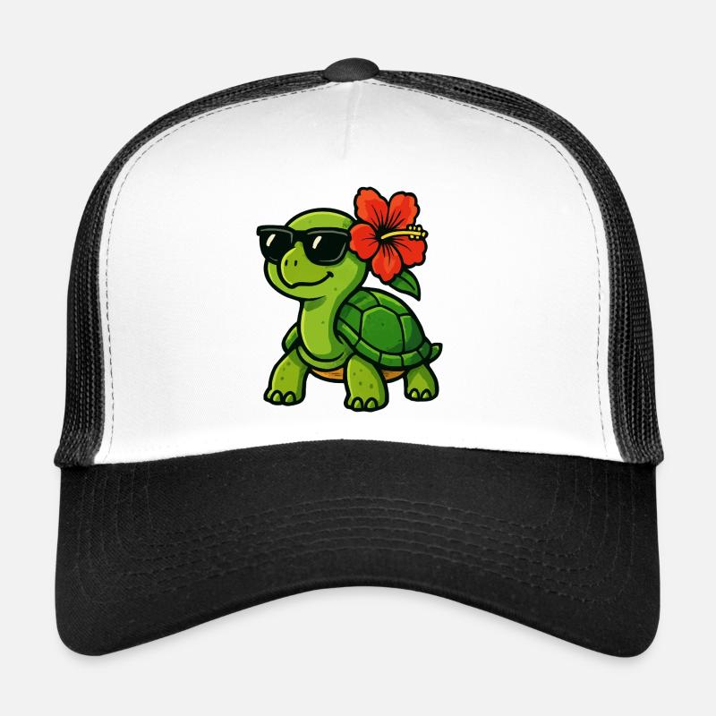 Sun turtle with hibiscus Trucker Cap