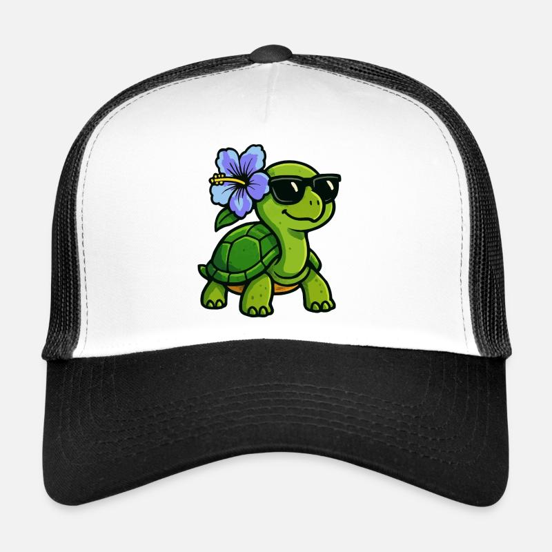 Schildkröte mit Hibiskus Blume Trucker Cap