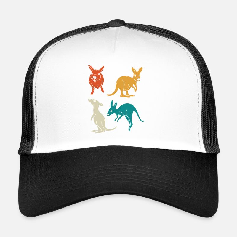 Quatuor de kangourous dans une variété de couleurs Casquette trucker 