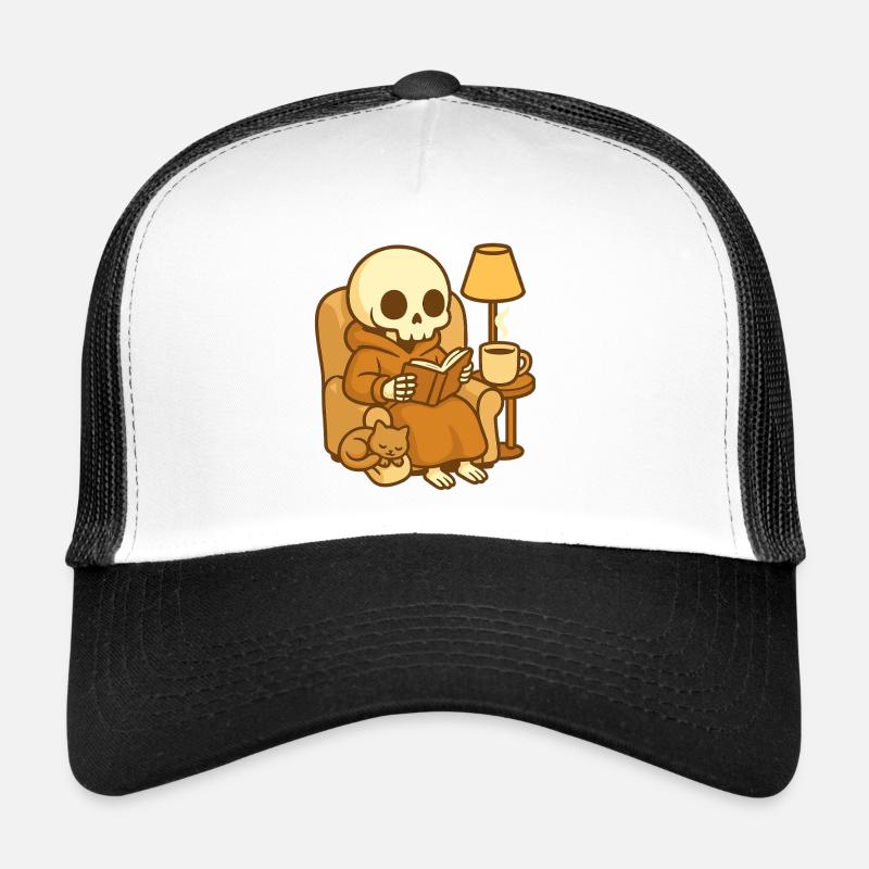 Reading Skeleton – Cozy Reading Trucker Cap