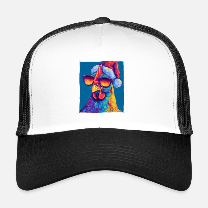 Portrait de Noël de poule Casquette trucker 