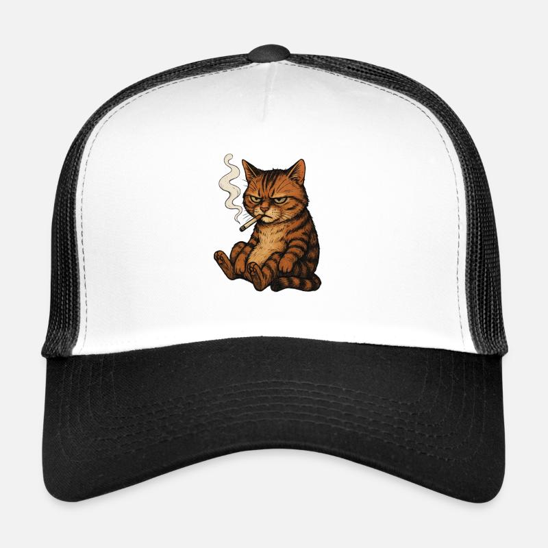 Chat fumant Casquette trucker 