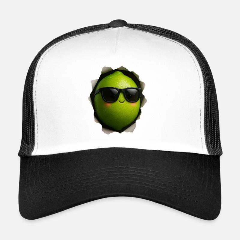 Limette mit Sonnenbrille Maskottchen Trucker Cap