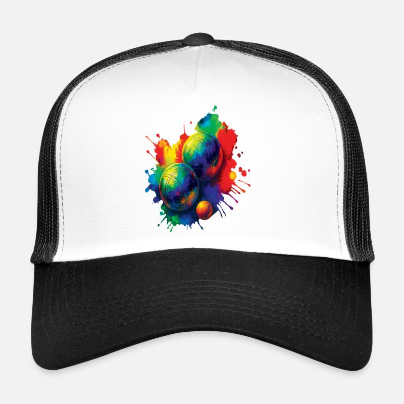 Pétanque Splash Art - Jeu de Boules Colorées Casquette trucker 