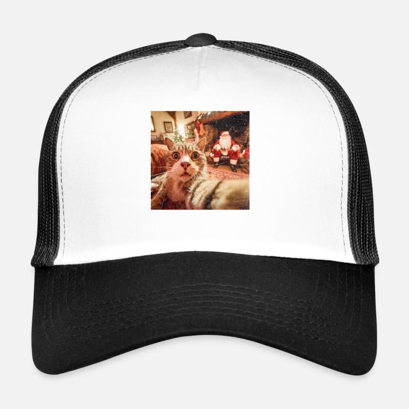Katze Selfie mit Weihnachtsmann Trucker Cap