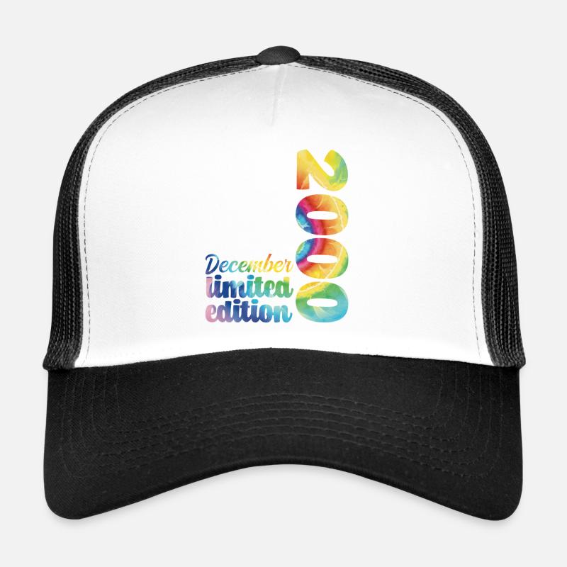 Geburtstag Dezember 2000 Geschenk Tie And Dye T-Shirt Trucker Cap