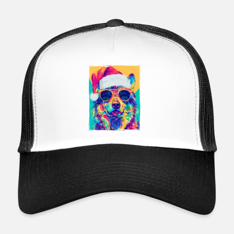 Wolf Christmas Portrait Trucker Cap
