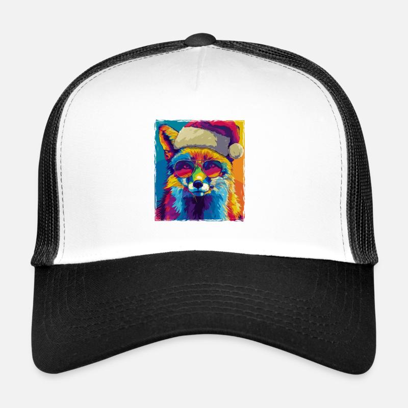 Fox Christmas Portrait Trucker Cap