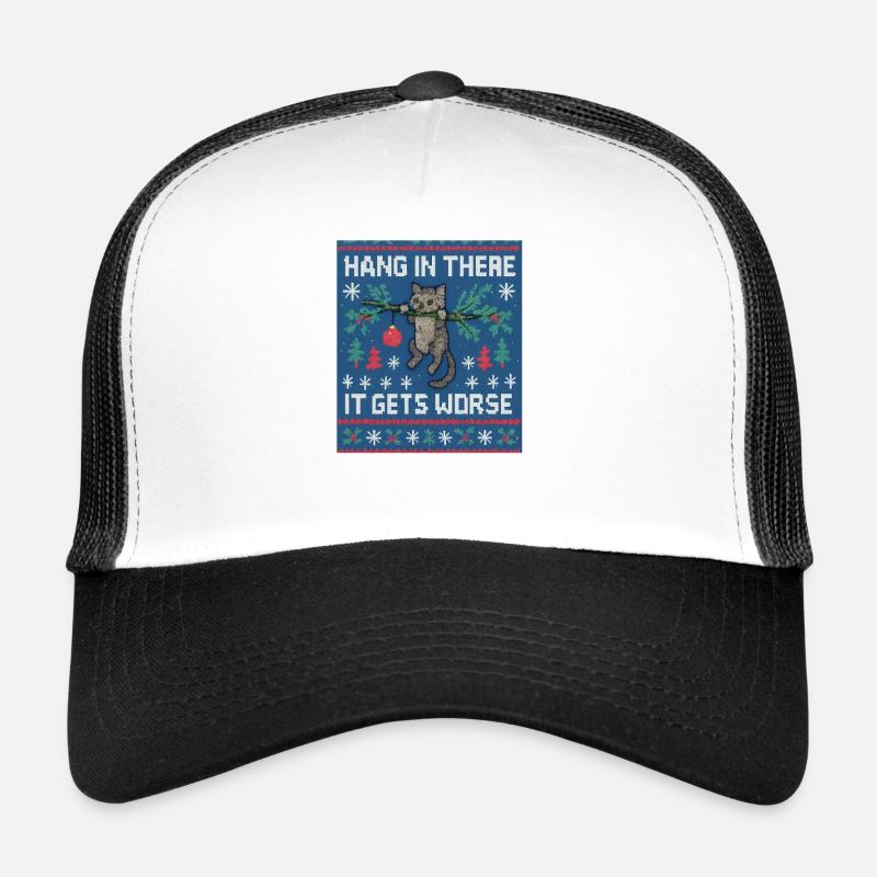 Mème festif de chat suspendu, chaton drôle Casquette trucker 