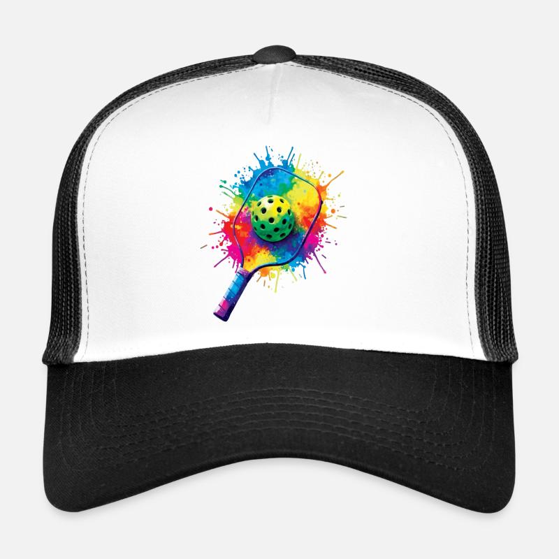 Pickleball Splash Art – Schläger & farbiger Ball Trucker Cap