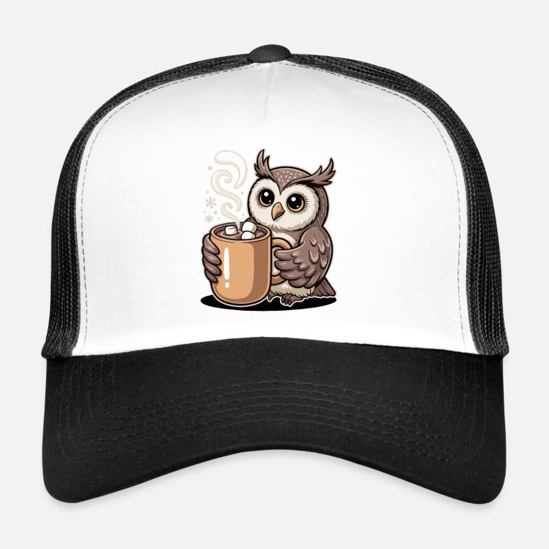 Cuddly owl with cocoa Trucker Cap