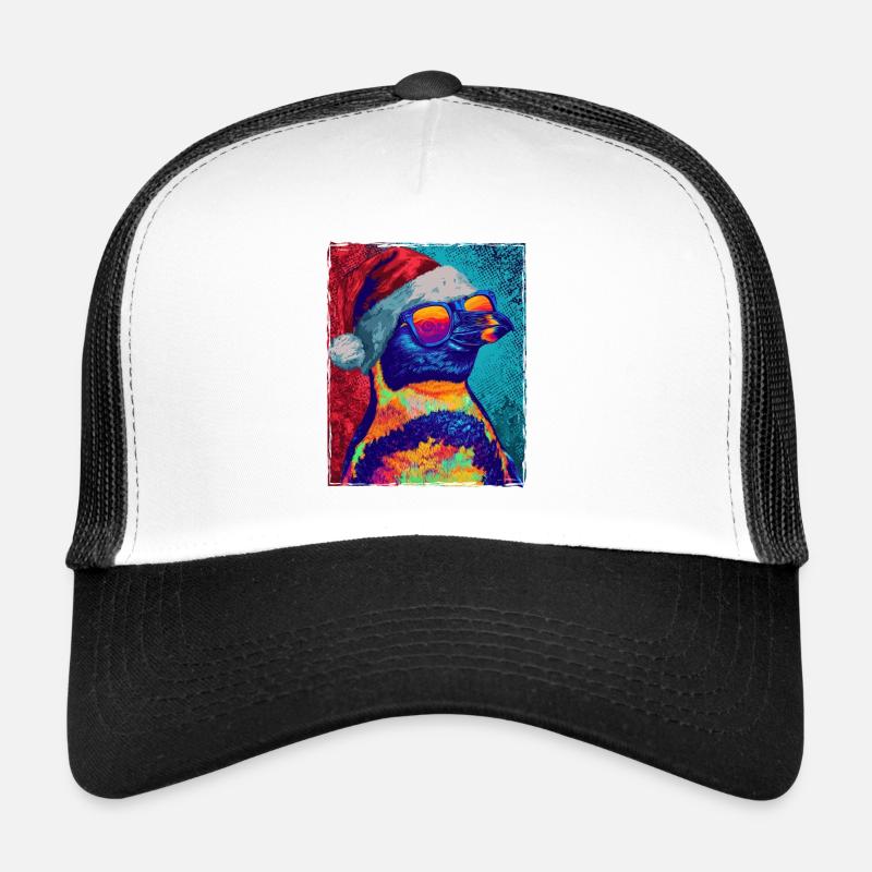 Portrait de Noël du Pingouin Casquette trucker 