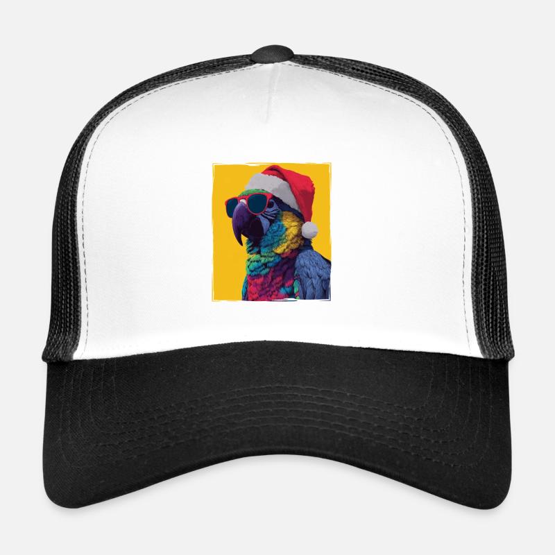 Portrait de Noël du Perroquet Casquette trucker 
