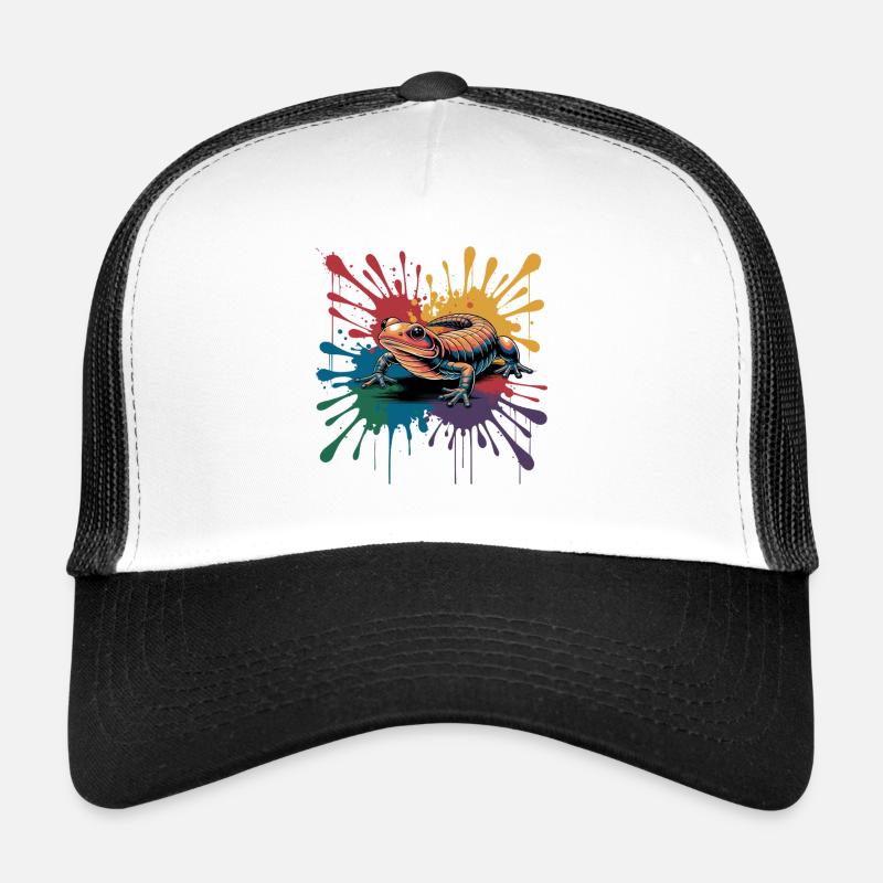 Salamandre colorée avec une touche de couleur pour Casquette trucker 